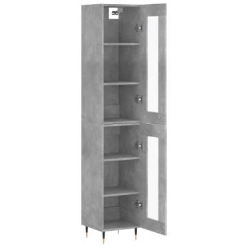 Stylish Highboard in Concrete Grey | 34.5x34x180 cm