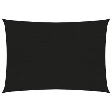 Sunshade Sail 160 g/m² Black 3x4.5 m HDPE – Hipomarket UK