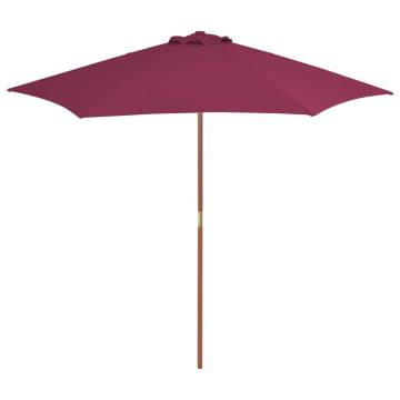 Outdoor Parasol with Wooden Pole 270 cm - Bordeaux Red | HipoMarket