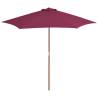 Outdoor Parasol with Wooden Pole 270 cm Bordeaux Red Colour bordeaux red Quantity in Package 1 