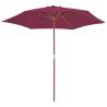 Outdoor Parasol with Wooden Pole 270 cm - Bordeaux Red | HipoMarket