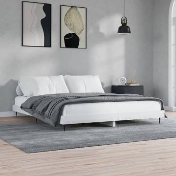 High Gloss White Bed Frame 140x200 cm | HipoMarket