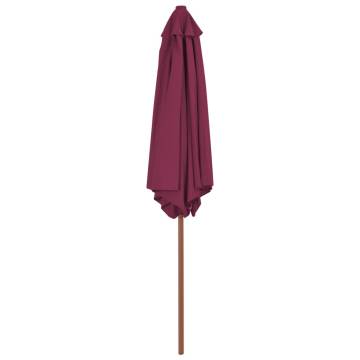 Outdoor Parasol with Wooden Pole 270 cm - Bordeaux Red | HipoMarket