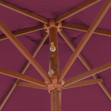 Outdoor Parasol with Wooden Pole 270 cm - Bordeaux Red | HipoMarket