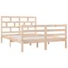 Solid Wood Double Bed Frame 135x190 cm - HipoMarket UK