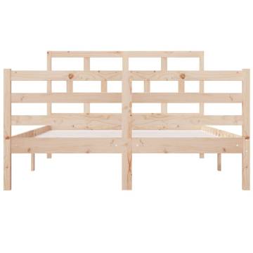 Solid Wood Double Bed Frame 135x190 cm - HipoMarket UK