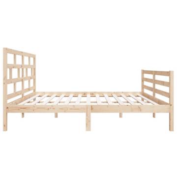 Solid Wood Double Bed Frame 135x190 cm - HipoMarket UK