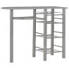 Stylish 3 Piece Bar Set with Shelves - Wood & Steel Grey