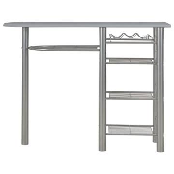 Stylish 3 Piece Bar Set with Shelves - Wood & Steel Grey