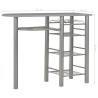 Stylish 3 Piece Bar Set with Shelves - Wood & Steel Grey