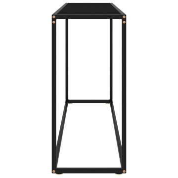 Modern Black Console Table | 120x35x75 cm | Tempered Glass