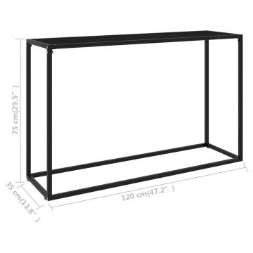 Modern Black Console Table | 120x35x75 cm | Tempered Glass