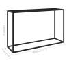 Modern Black Console Table | 120x35x75 cm | Tempered Glass