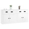 High Gloss White Sideboards - 2 pcs Engineered Wood