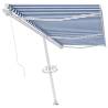 Freestanding Manual Retractable Awning 600x300 cm - Blue/White