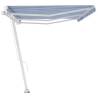 Freestanding Manual Retractable Awning 600x300 cm - Blue/White