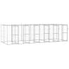 Outdoor Dog Kennel Galvanised Steel 14.52 m² Colour silver Size 660 x 220 x 180 cm Quantity in Package 1 With roof no 