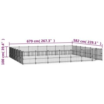 Outdoor Dog Kennel Steel - Safe & Secure 39.52 m² Play Area