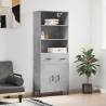 Highboard Concrete Grey 69.5x34x180 cm Engineered Wood Colour concrete grey Quantity in Package 1 Model 2 doors 2 drawers 