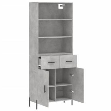 Stylish Highboard Concrete Grey 69.5x34x180 cm | HipoMarket