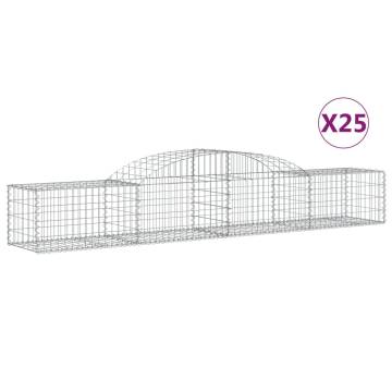 Arched Gabion Baskets - 25 pcs Galvanised Iron 300x50x40/60 cm