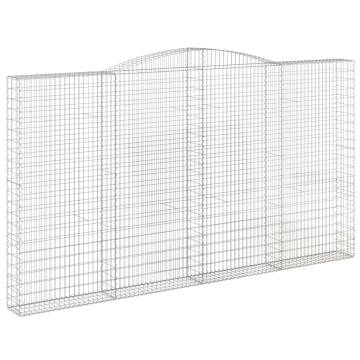 Arched Gabion Baskets - 3 pcs Galvanised Iron 400x30x220/240 cm