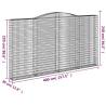 Arched Gabion Baskets - 3 pcs Galvanised Iron 400x30x220/240 cm