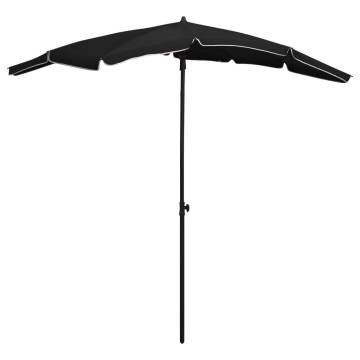 Garden Parasol with Pole 200x130 cm - Black Shade Solution