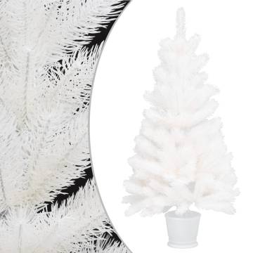 Pre-lit White Artificial Christmas Tree with Ball Set - 90 cm