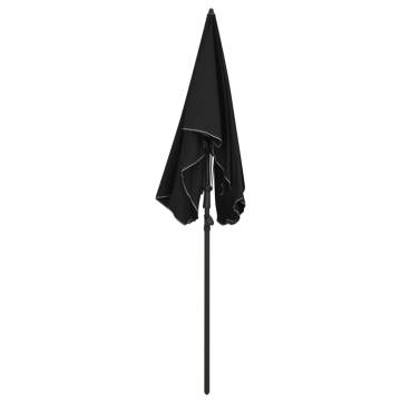 Garden Parasol with Pole 200x130 cm - Black Shade Solution