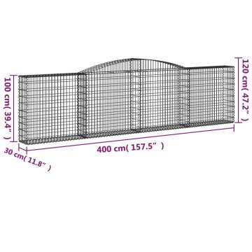 Arched Gabion Baskets 25 pcs - Durable Galvanised Iron