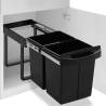 Kitchen Cupboard Pull-out Dustbin Soft-Close 48 L Size 51.8 x 34 x 41.3 cm Capacity 48 l Number of bins 2 