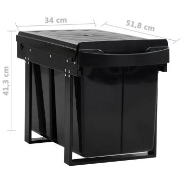 Soft-Close Kitchen Cupboard Pull-out Dustbin 48L