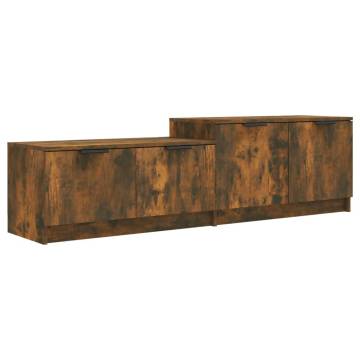 Modern Smoked Oak TV Cabinet | Engineered Wood - 158.5x36x45 cm