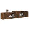 Modern Smoked Oak TV Cabinet | Engineered Wood - 158.5x36x45 cm