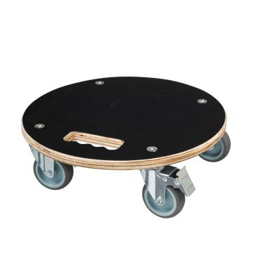 Nature Plant Trolley Round Ø38cm - Black Wood | Hipomarket