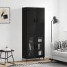 Highboard Black 69.5x34x180 cm Engineered Wood Colour black Quantity in Package 1 Model 2 glass doors 