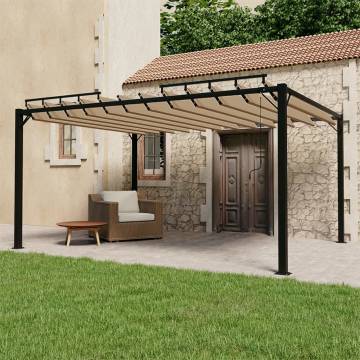 Elegant Gazebo with Louvered Roof - 3x4m Taupe Fabric