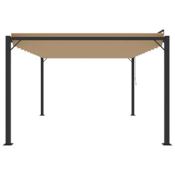 Elegant Gazebo with Louvered Roof - 3x4m Taupe Fabric