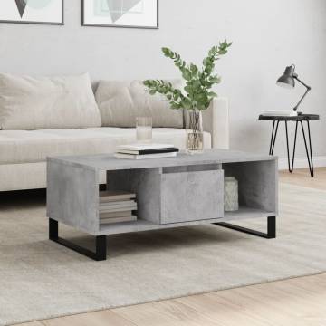 Elegant Concrete Grey Coffee Table | 90x50 cm - HipoMarket