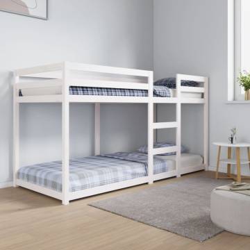 Bunk Bed White 80x200 cm - Solid Wood Pine | Hipomarket