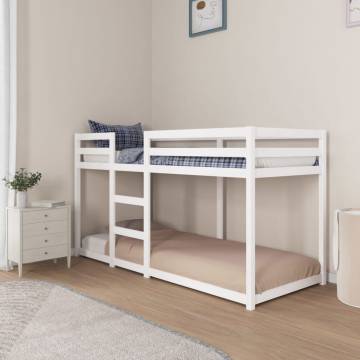 Bunk Bed White 80x200 cm - Solid Wood Pine | Hipomarket