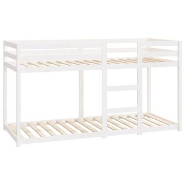 Bunk Bed White 80x200 cm - Solid Wood Pine | Hipomarket