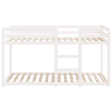 Bunk Bed White 80x200 cm - Solid Wood Pine | Hipomarket