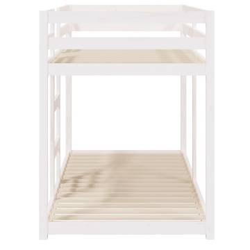 Bunk Bed White 80x200 cm - Solid Wood Pine | Hipomarket