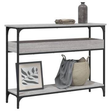 Console Table with Shelf - Grey Sonoma | 100x29x75cm