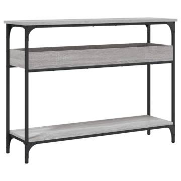 Console Table with Shelf - Grey Sonoma | 100x29x75cm