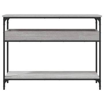 Console Table with Shelf - Grey Sonoma | 100x29x75cm