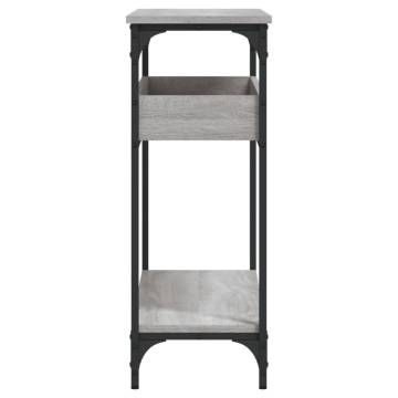 Console Table with Shelf - Grey Sonoma | 100x29x75cm