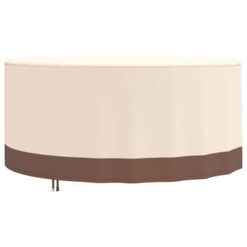 Garden Furniture Cover Round Beige Ø 183x71 cm - 600D Oxford